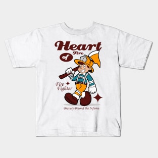 Retro Firefighter Cartoon Kids T-Shirt